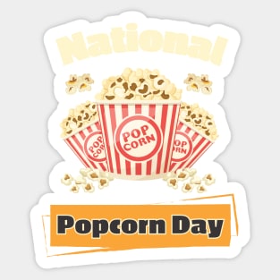 national popcorn day Sticker